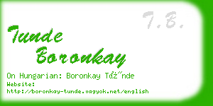 tunde boronkay business card